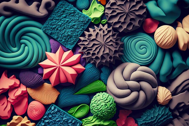 Soft toys made of plasticine texture for children's creativity