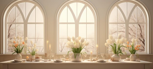 soft tulip arch window room ai