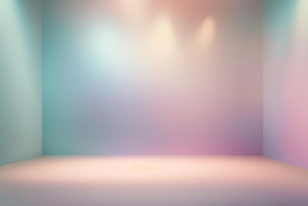 A soft vintage gradient blur background with a pastel colored well use as studio room product presentation