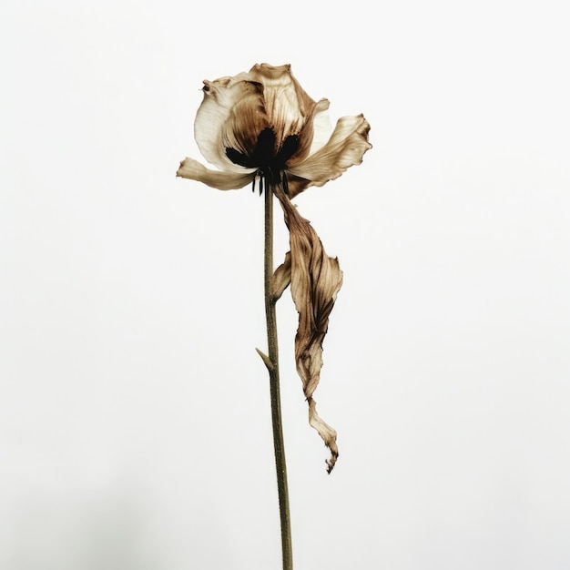 Photo soft warm color photograph of a dried out plant