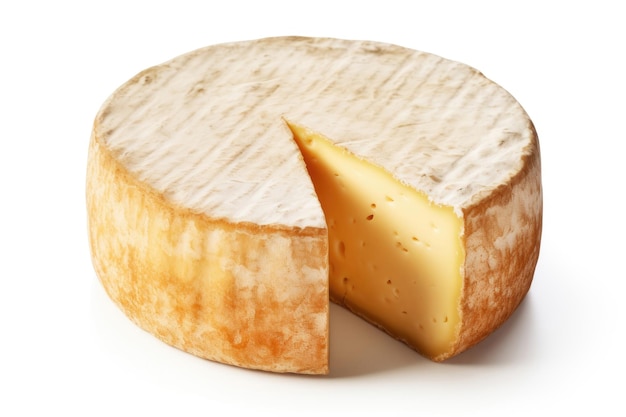 Photo soft washed rind cheese on white background