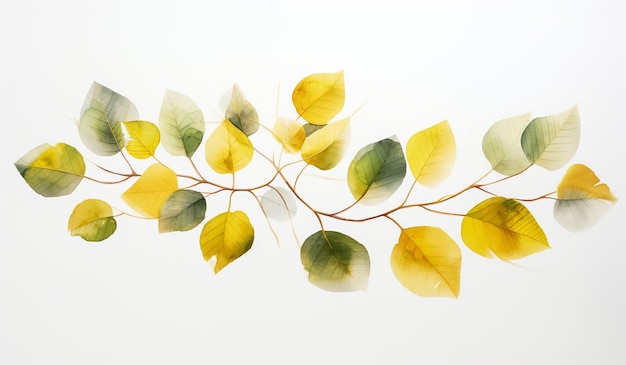 Soft watercolor leaves illustration with autumn colors AI generated