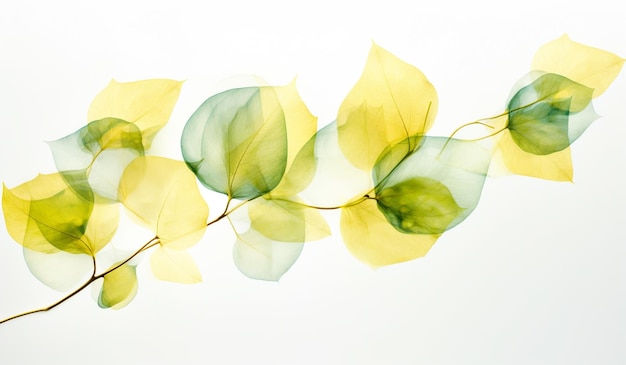 写真 aiが生成した秋の色で柔らかい水彩の葉のイラスト