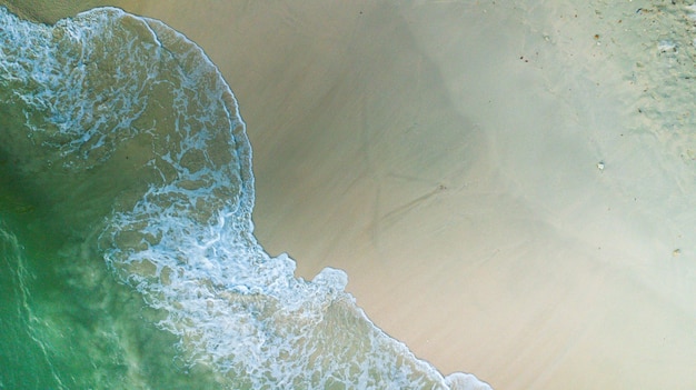 Soft wave of blue ocean on sandy beach Background