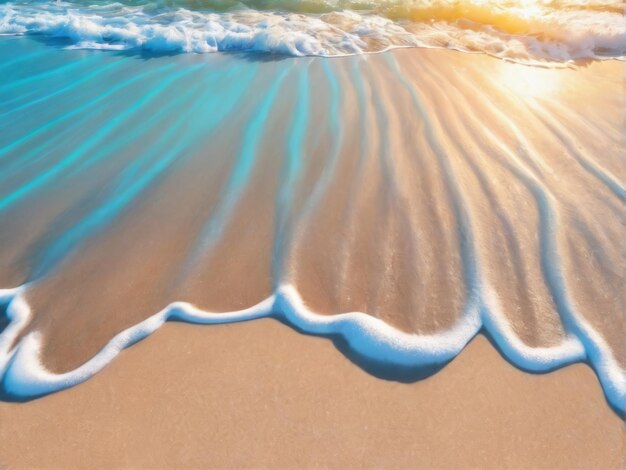 Soft wave of blue ocean on sandy beach