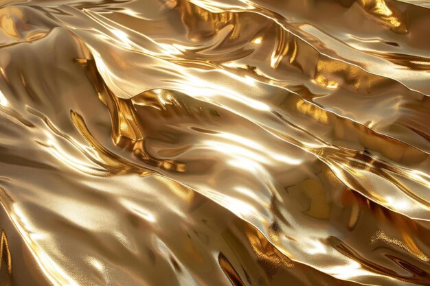柔らかい金色の波が表面を覆い 角の照明で光る