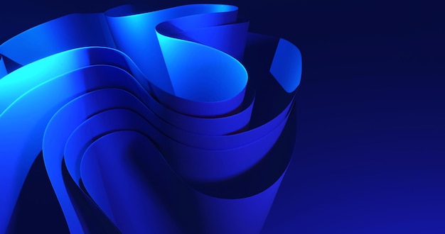 부드러운 물결 모양 유행 현대 추상 배경 Windows 11 스타일 3D 렌더링 그림