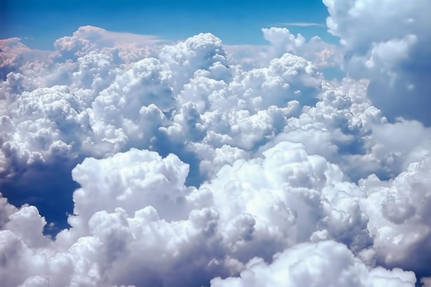 Soft white clouds drifting overhead AI generative