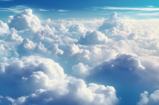 Soft white clouds drifting overhead AI generative