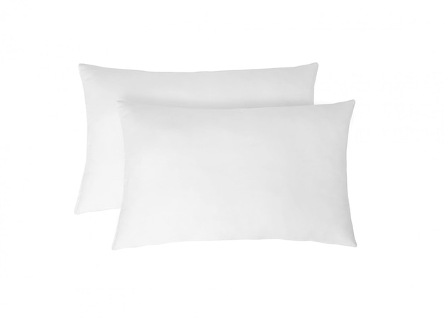 Soft white cover pillows isolated