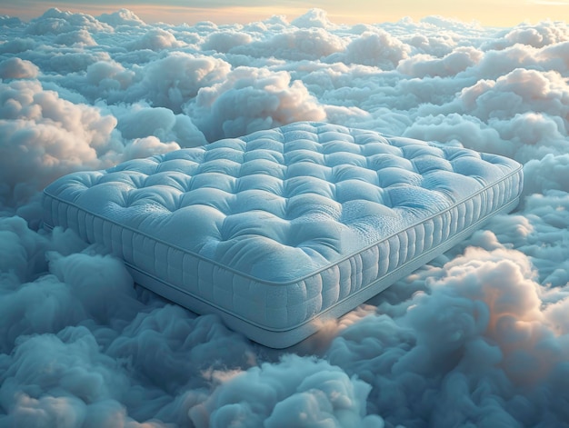 Soft white mattress in the sky on white clouds