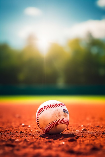 Foto softball on field background competizione sportiva atletica generata da ai