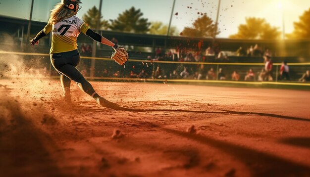 Softball gameplay at the field photoshot Softball concept