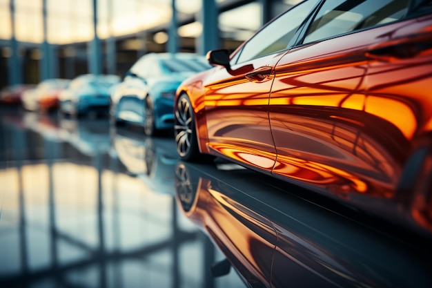 Softfocus new cars showroom abstract background