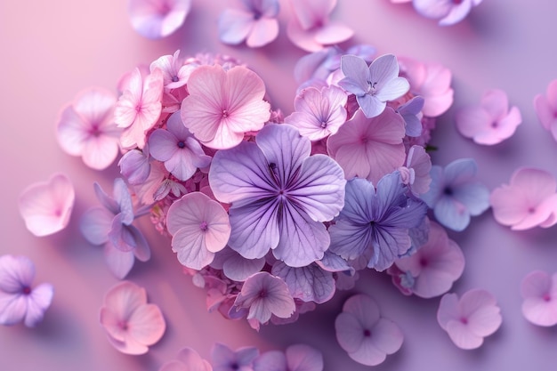 Softhued hydrangeas in full bloom creating a mesmerizing floral