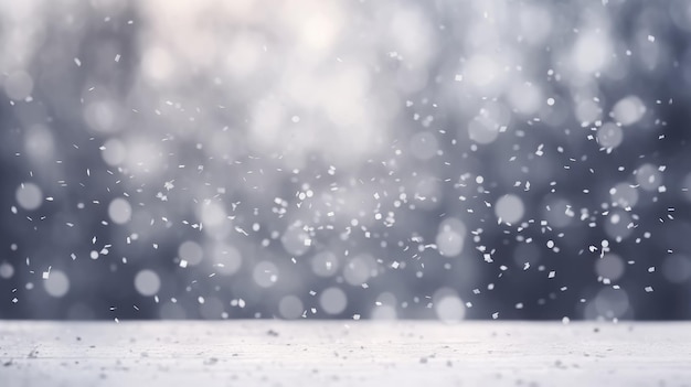 Foto fiocchi di neve che cadono dolcemente con sfondo bokeh sfocato xa