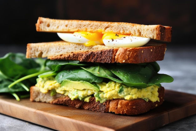 Softtextured sandwich with avocado and egg