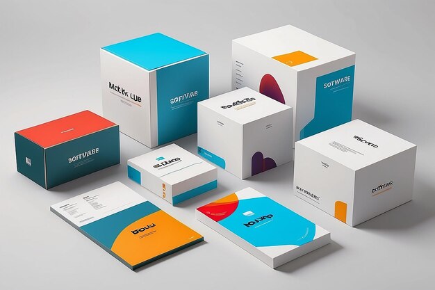 Photo software box mockup collection