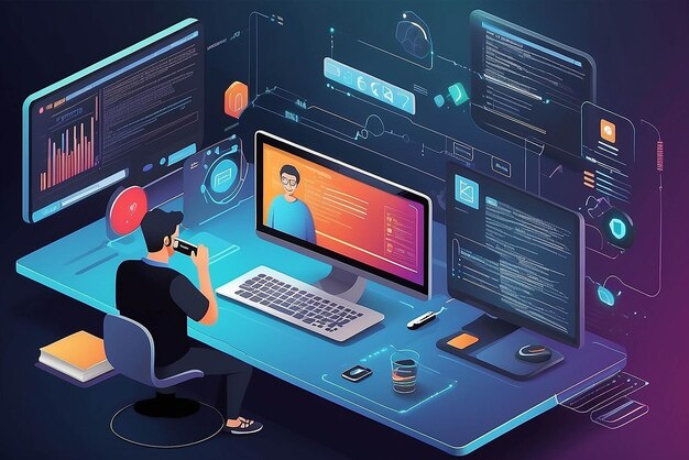 Premium Photo | Software code testing concept illustration