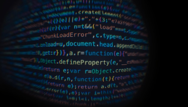 Foto codice di sviluppo del software codice di programmazione dello sviluppatore del software