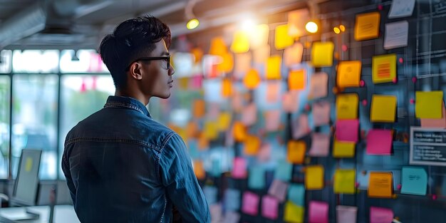 software developer creatively strategizing visual concepts for innovative project planning and coding concept software development visual concepts project planning coding innovation