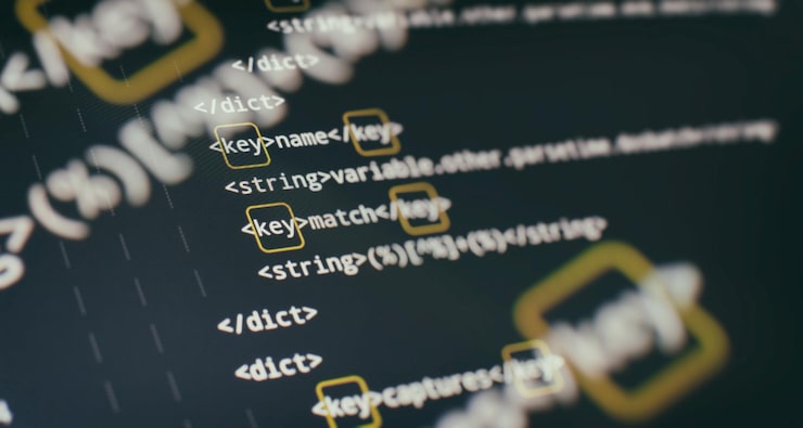 Photo software developer programming code abstract computer script code code text written and created entirely by myself