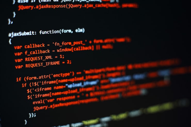 Photo 軟件開發者編程代碼.抽象的電腦脚本代碼.選擇性重點