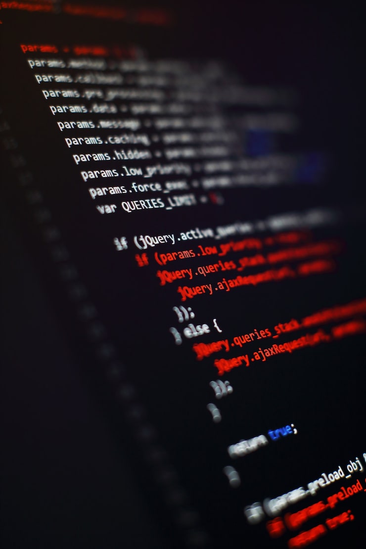 Photo 軟件開發者編程代碼.抽象的電腦脚本代碼.選擇性重點