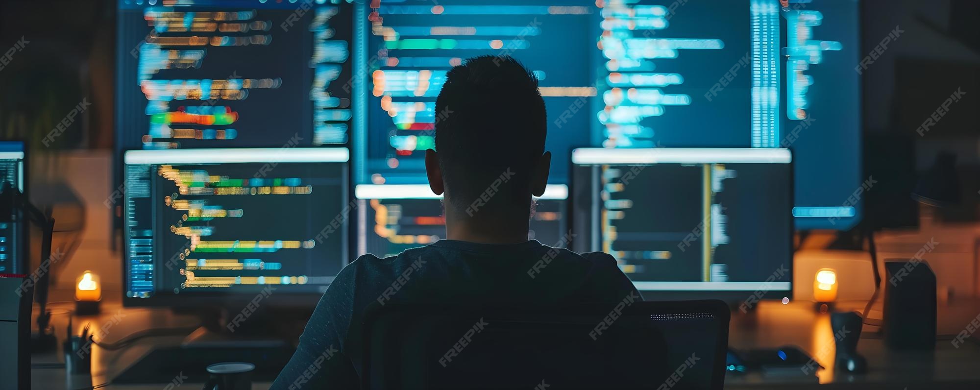 Premium Photo | A Software Developer Working on Code at a Modern ...