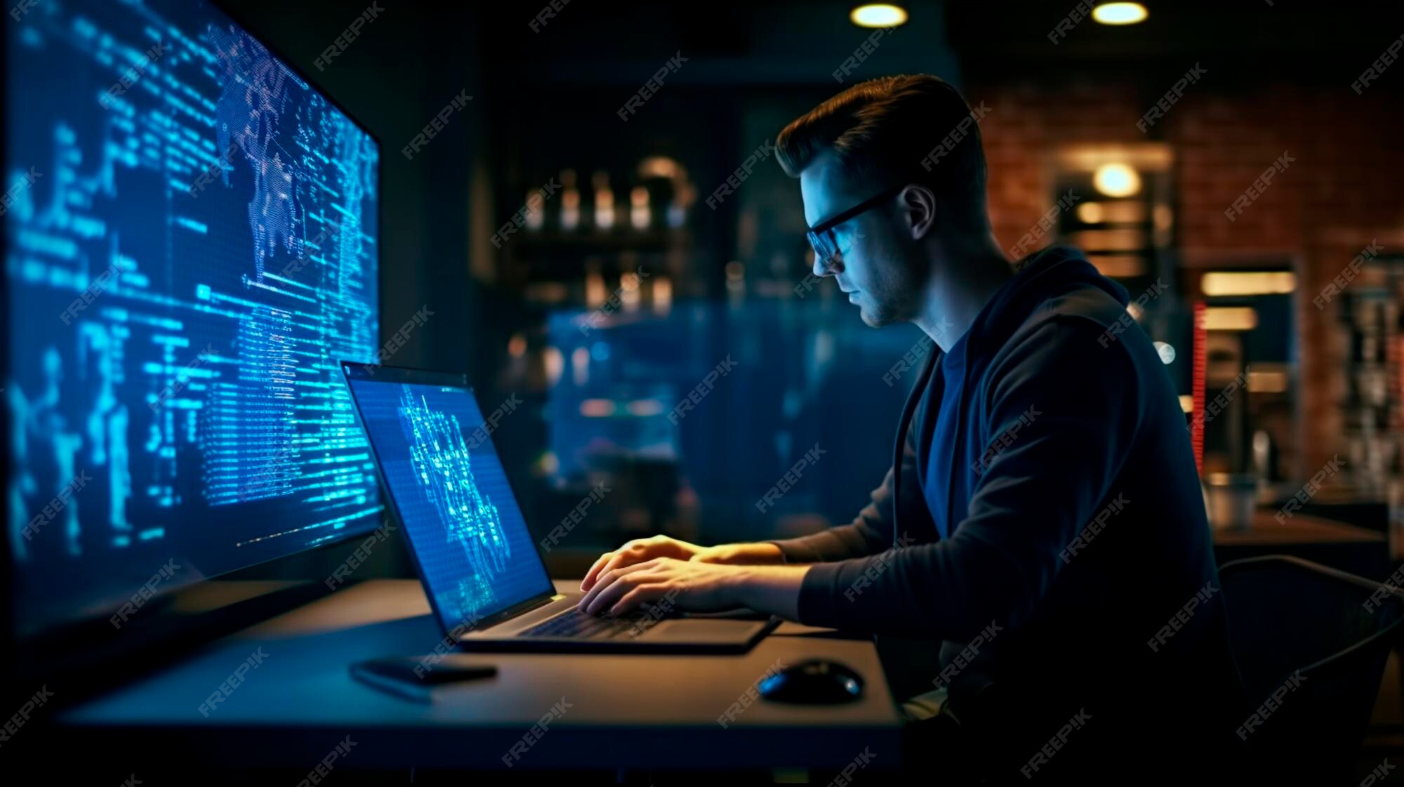 Premium AI Image | Software development concept coding programmer ...