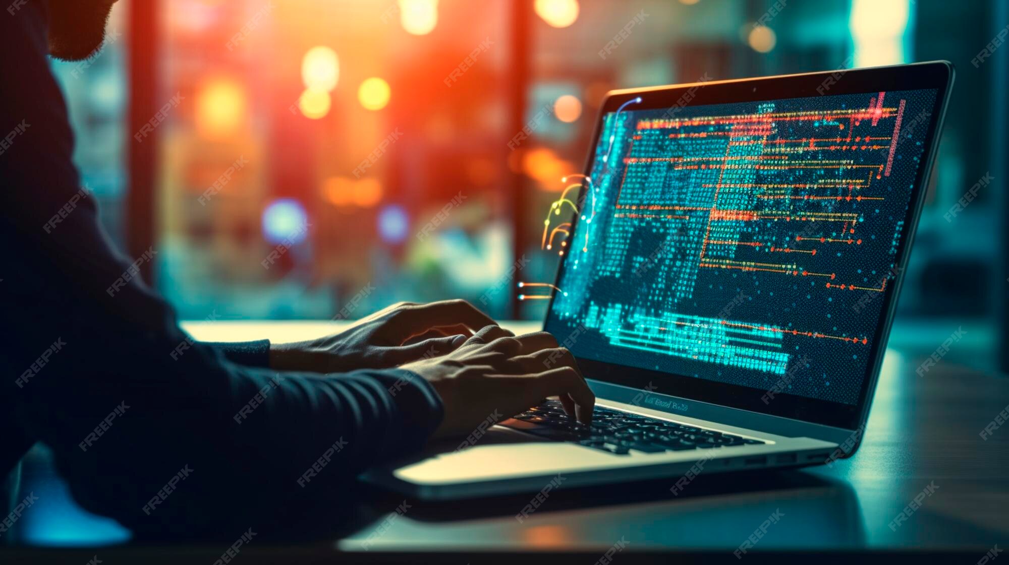 Premium AI Image | Software development concept coding programmer ...