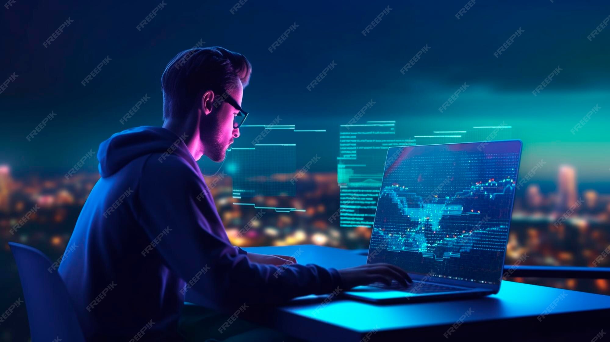 Premium AI Image | Software development concept coding programmer ...