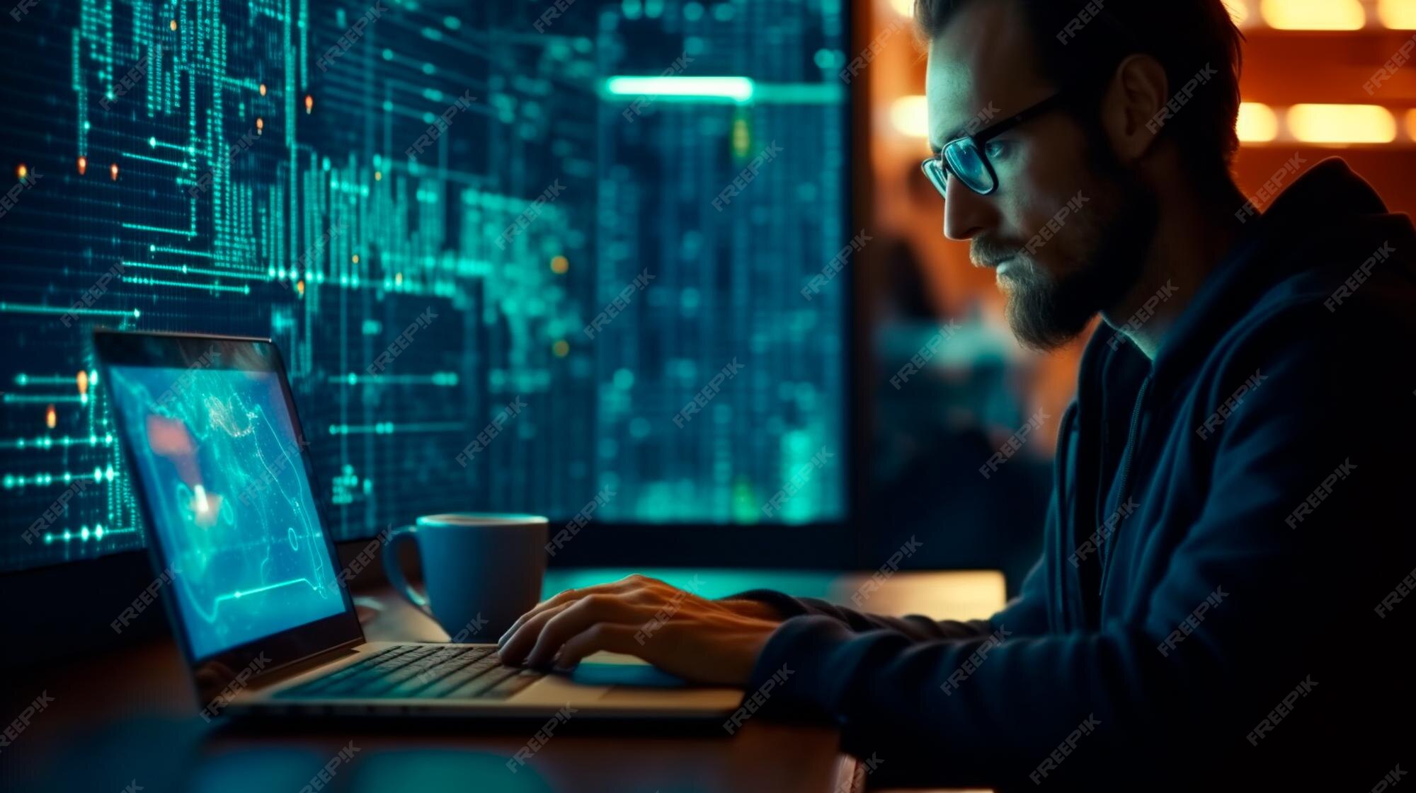 Premium AI Image | software development concept Coding programmer ...