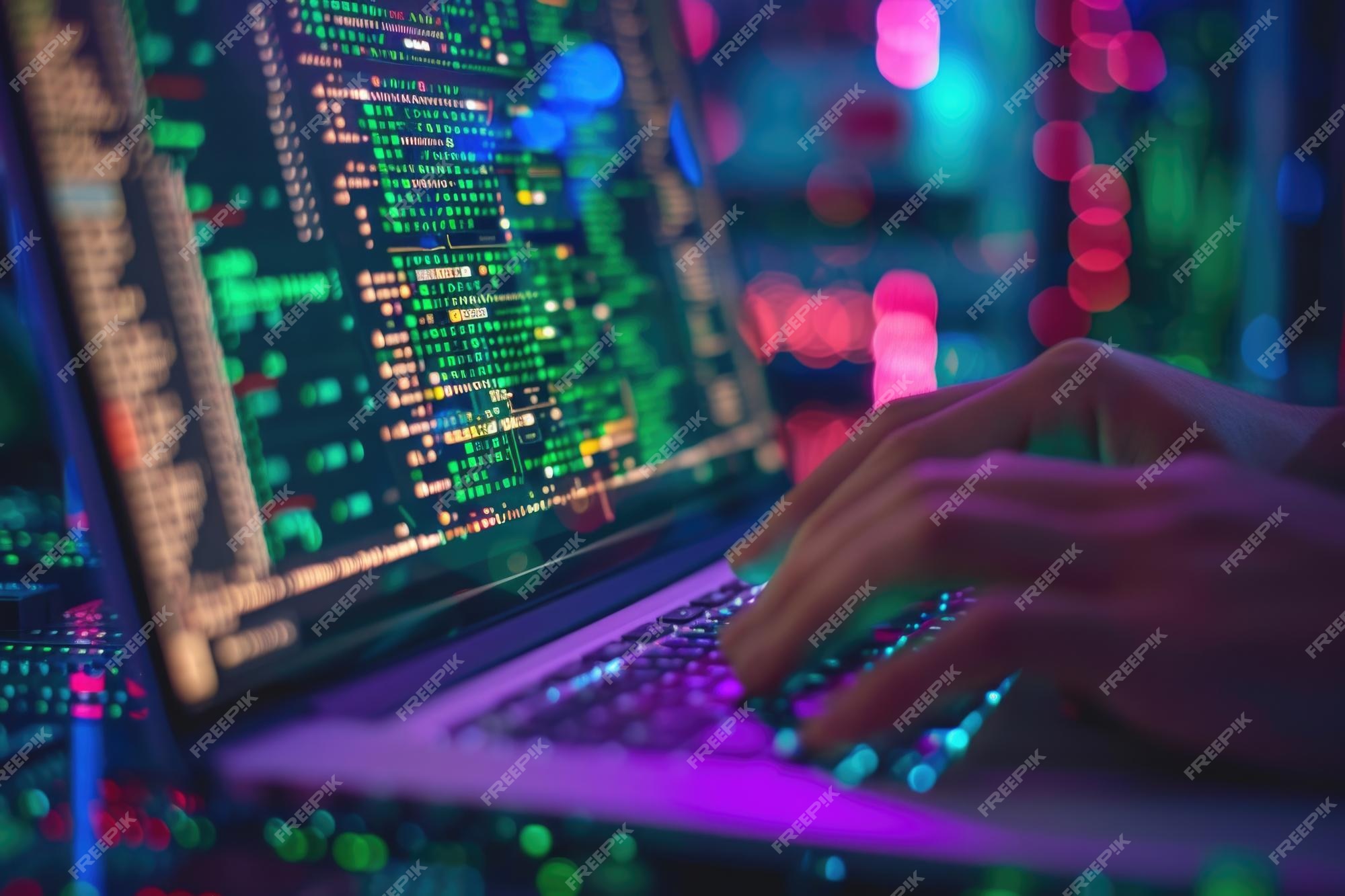 Premium Photo | Software development concept with coding programmer and ...