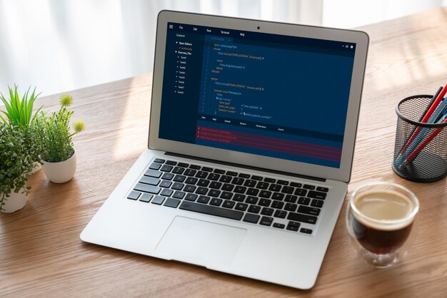 Premium Photo | Software development programming on computer screen for ...