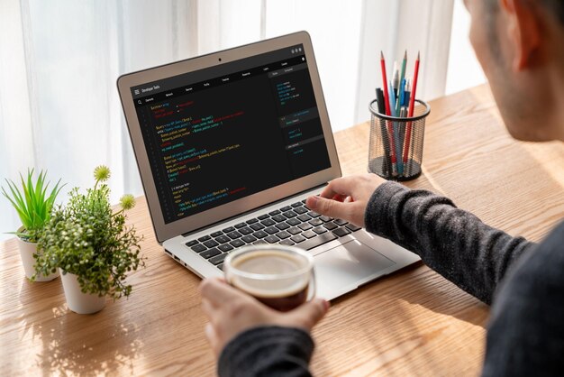 Premium Photo | Software development programming on computer screen for ...