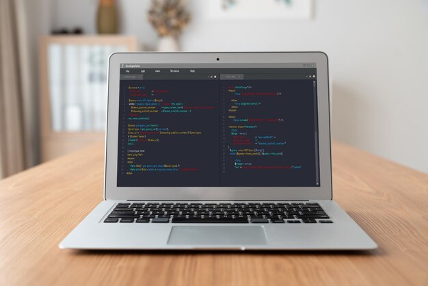 Premium Photo | Software development programming on computer screen for ...