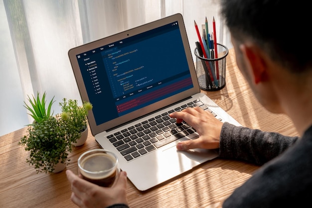 Premium Photo | Software development programming on computer screen for ...