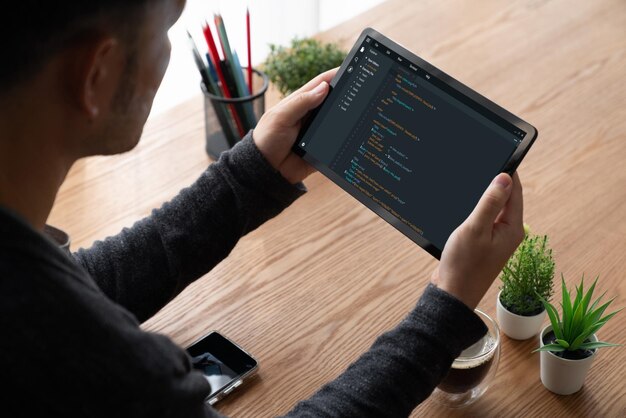 Premium Photo | Software development programming on computer screen for ...
