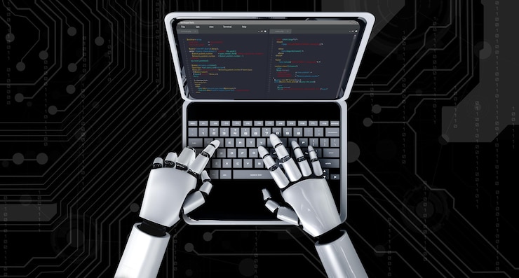 Photo software development programming on computer screen for modish application