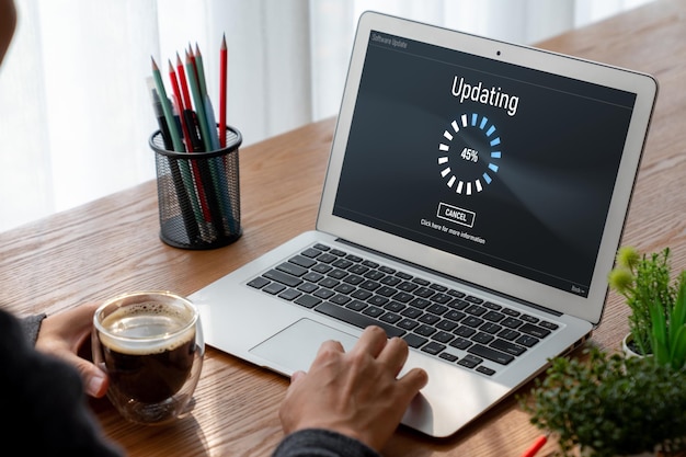 Software update on computer for modish version of device software