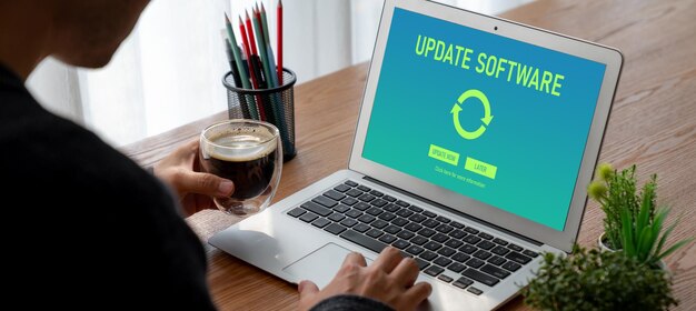 Software update on computer for modish version of device software