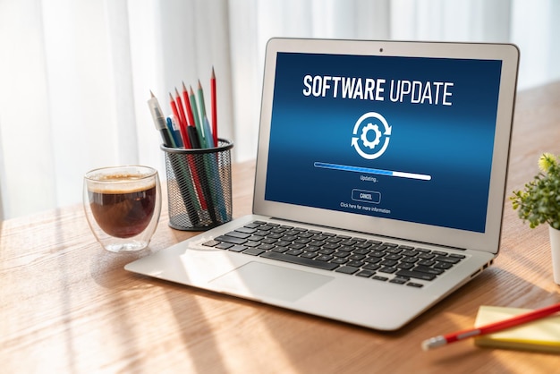 Software update on computer for modish version of device software