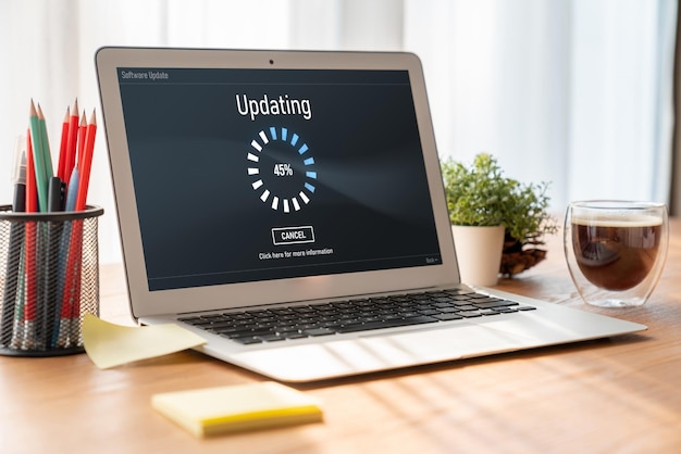 Software update on computer for modish version of device software