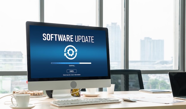 Software update on computer for modish version of device\
software