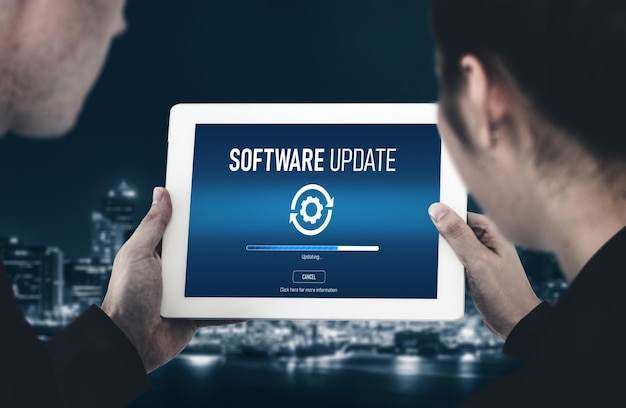 Software update on computer for modish version of device software