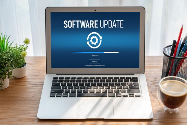Software update on computer for modish version of device software
