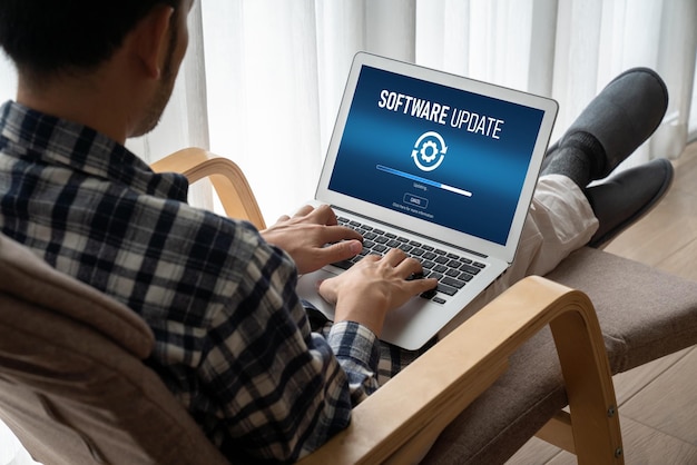Software-update op computer voor moderne versie van apparaatsoftware