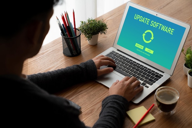 Software-update op de computer voor modish-versie van apparaatssoftware