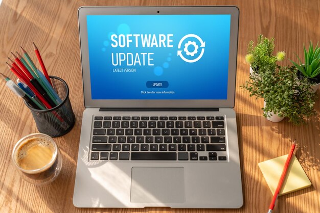 Software-update op de computer voor modish-versie van apparaatssoftware